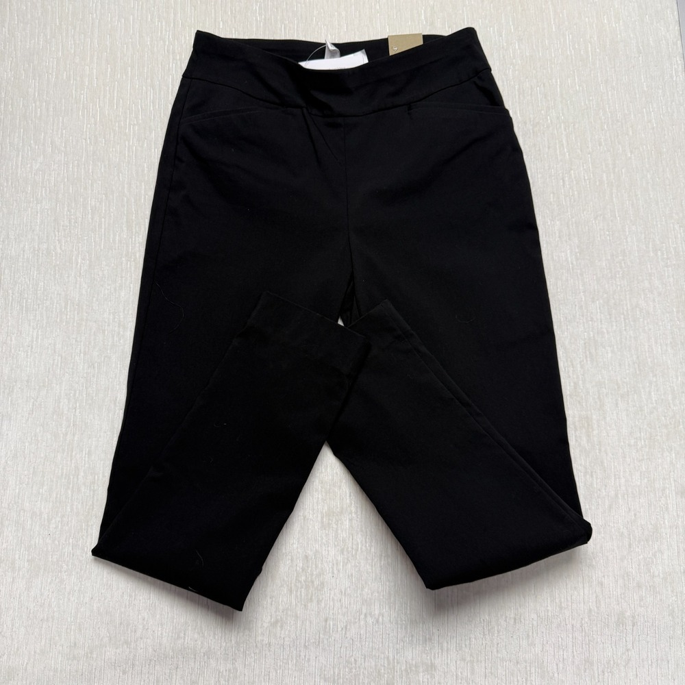 Chicos Josie Slim Pants Womens 0.5 Black Perfect Stretch Pull On Mid Rise 30x30